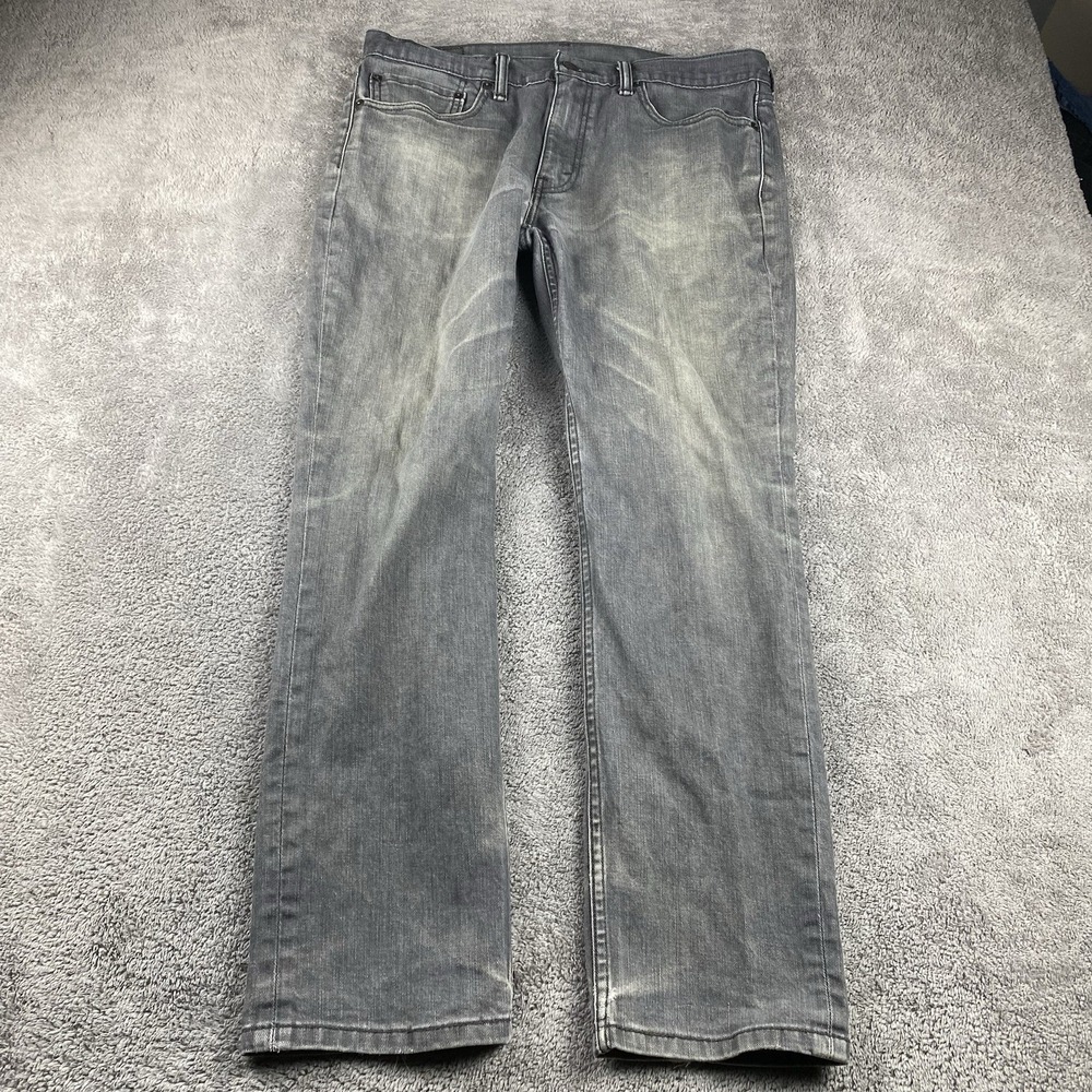 Levis 511 Slim Straight‎ Jeans Mens 36x29 Gray Mid Rise